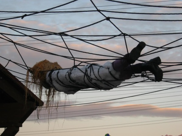 This witchy display of a witch wrapped up in a web is one of many that caught peoples attention and brought a lot of entertainment to the crowd. 