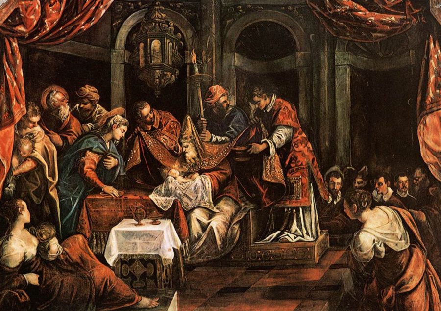 This painting depicts circumcision in the 16th century
