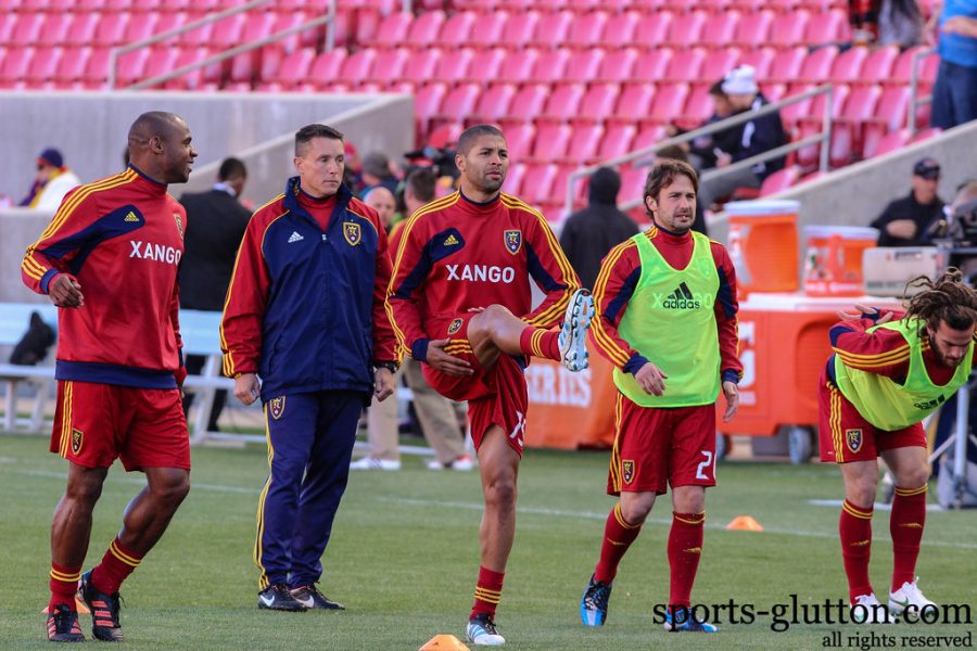 The Real Salt Lake Team warming up before a game.