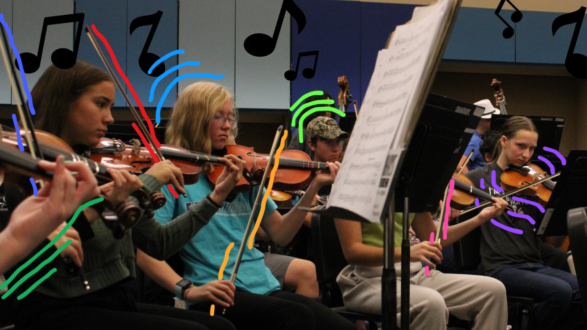 Taylorsville High Orchestra students playing in rehearsal for the first time following their Fall concert.